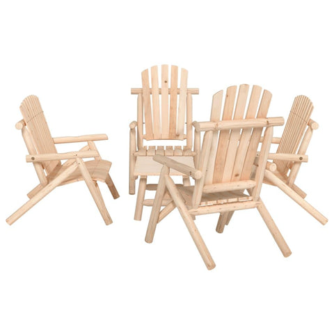 vidaXL Garden Lounge Set 5 Piece, Table and Chairs for Patio Terrace, Outdoor Lounge Set for Leisure Time, Coffee Table, Solid Wood Spruce