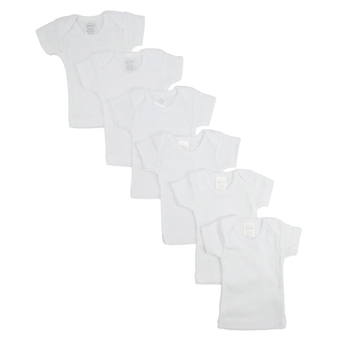 Bambini White Short Sleeve Lap Tee 6 Pack