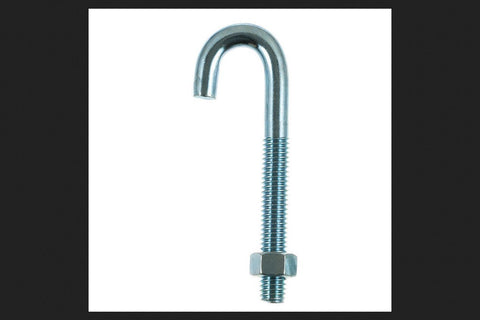 Hampton Small Zinc-Plated Silver Zinc 1 in. L J-Bolt 375 lb. 1 pk
