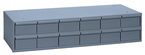12 Drawers 11-5/8 Inch Deep Steel Construction For Small Part Storage Gray