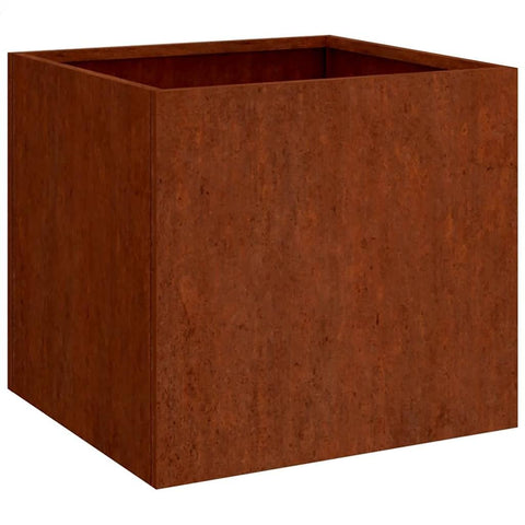 vidaXL - Corten Steel Rectangular Planter 49x49x46cm - Brown y Outdoor Flower Herb Box Essential for Garden Patio Balcony
