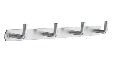 Smedbo B1054 Quadruple Coat Rack, Brushed Stainless Steel