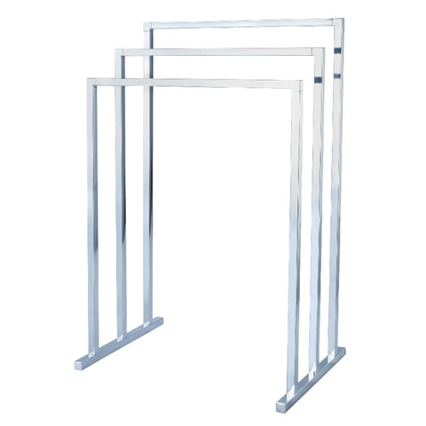 Kingston Brass SCC8281 Pedestal 3-Tier Steel Construction Towel-Rack, Polished Chrome