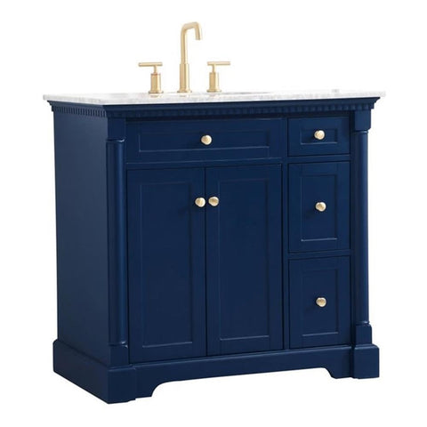 Elegant Decor Indoor Modern Under Sink Bathroom Fixtures Storage Organizer Cabinet 36 inch Single Bathroom Vanity - Natural Oak