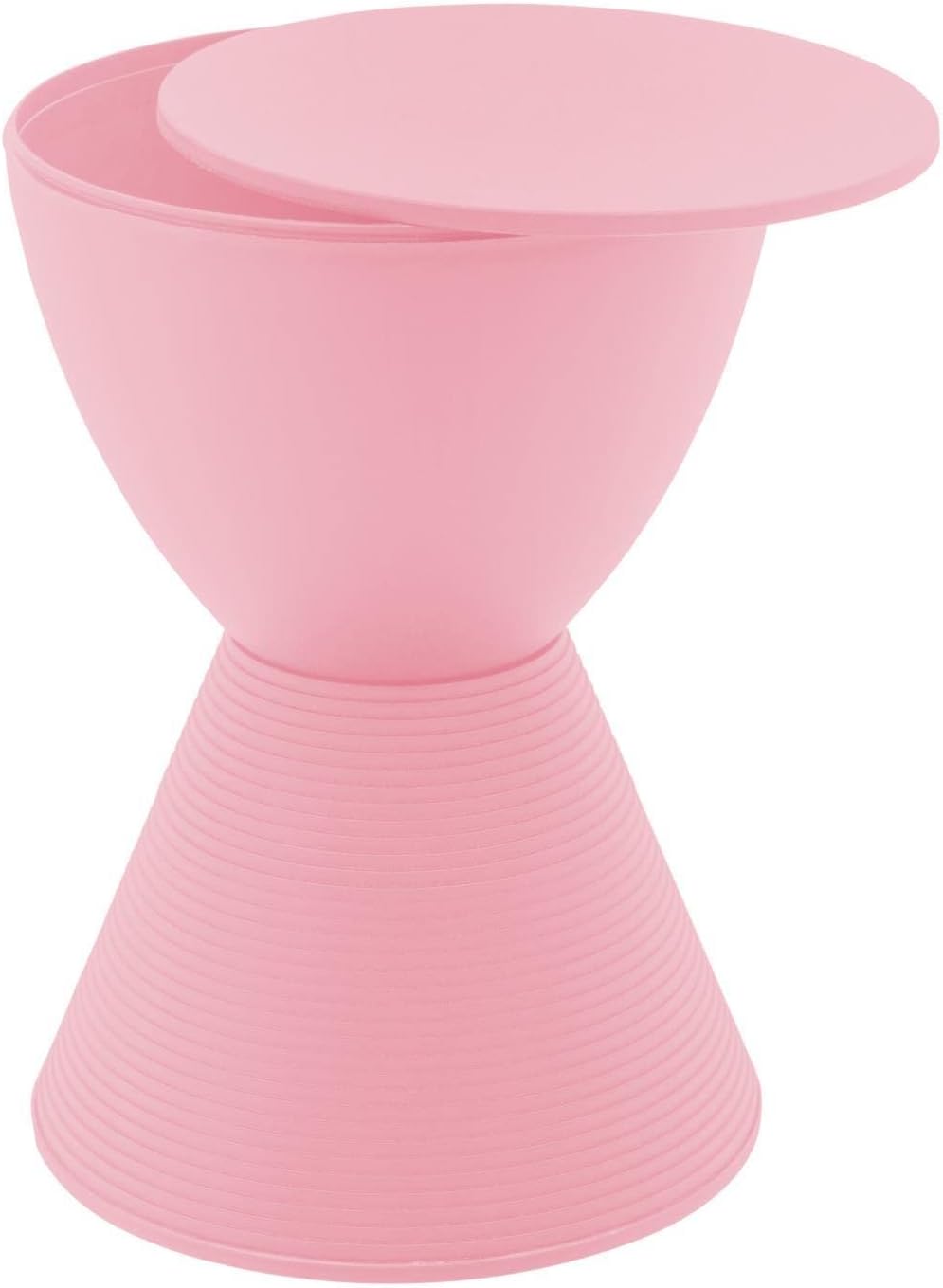 LeisureMod Boyd Modern Accent Side Table End Table Indoor and Outdoor Use, 16.75" H x 11.75" W x 11.75" D (Pink)