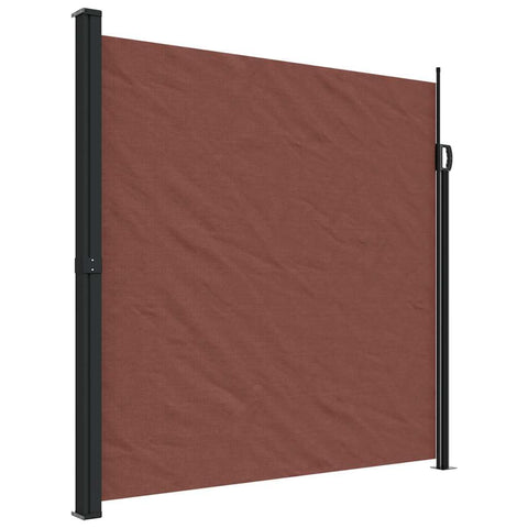 vidaXL Retractable Side Awning Brown 78.7X196.9 in Outdoor Privacy Screen UV Waterproof Garden Canopy Patio Shade Awnings Sunshade Balcony Freestanding Resistant