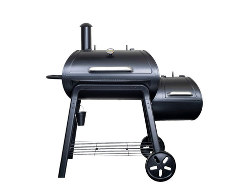 Outdoor Leisure Products OLP8530CS Outdoor Heavy Duty Offset Charcoal Smoker Grill, 975 Square Inch Cooking Surface, Black