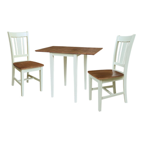 IC INTERNATIONAL CONCEPTS Small Dual Drop Leaf Table with 2 Chairs 3 Piece Dining Set Multi Color