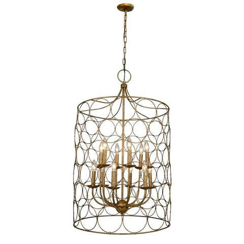 Moti Hattie Cage-Style Pendant in Gold Metal