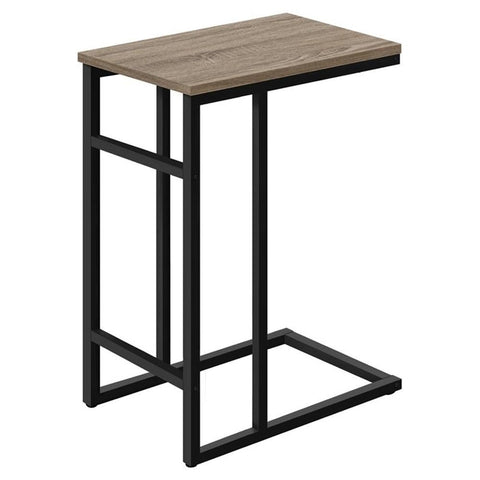 Monarch Specialties I 2172 Accent Table, C-Shaped, End, Side, Snack, Living Room, Bedroom, Metal, Laminate, Brown, Black, Contemporary, Modern
