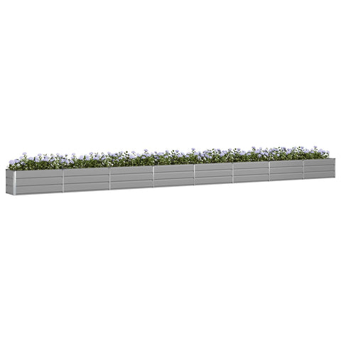 vidaXL Planter Light Grey 480 x 50 x 45 cm Galvanised Steel, Garden and Patio, Industrial Design, Durable Materials, Outdoor Furniture, Eco-Friendly Options, Modern Aesthetics