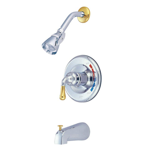 Kingston Brass KB634T Magellan Tub and Shower Faucet Trim Only, 7 x 7 x 7.13, Polished Chrome/Polished Brass