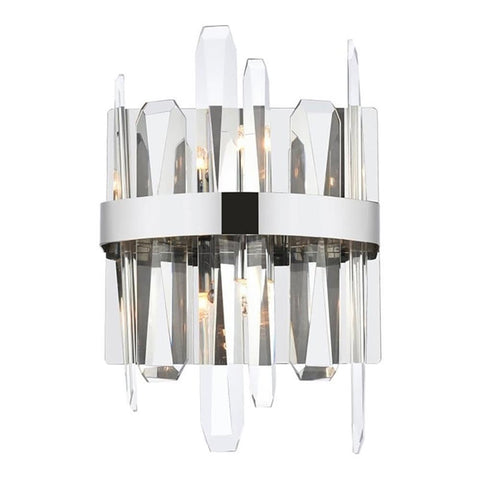 Elegant Decor Indoor Modern Serena 8 inch Crystal Bath Sconce - Chrome