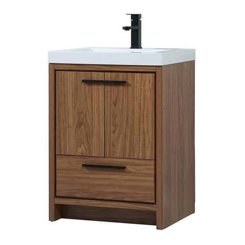 34 x 19 x 24 in. Single Bathroom Vanity, Walnut Brown