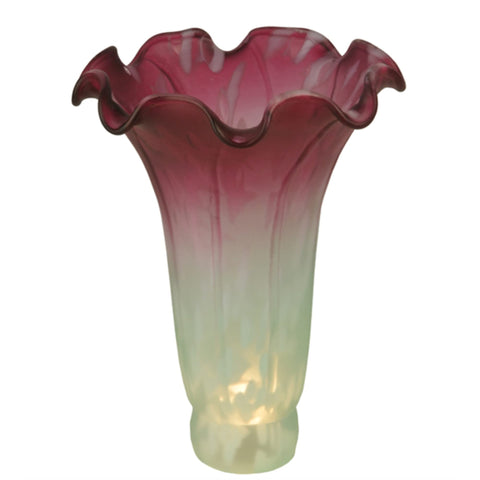 Meyda Tiffany 124700 Seafoam/Cranberry Pond Lily Shade, 4" W x 6" H