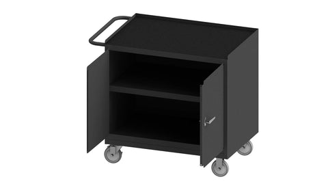 Durham 3100RM-5PU-95 Mobile Bench Cabinet, Black Rubber mat