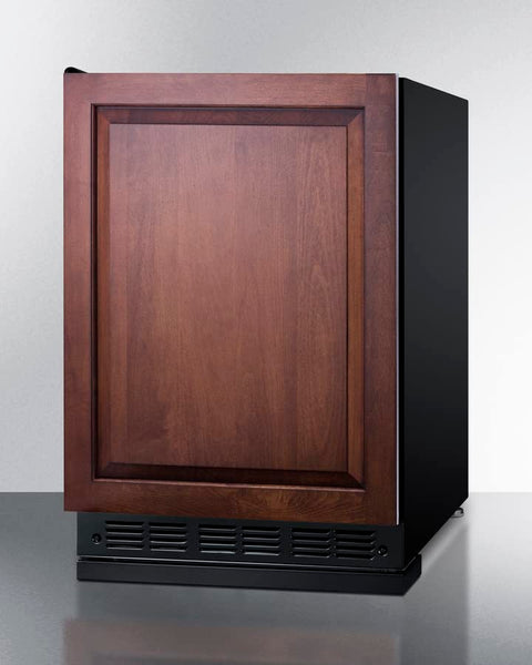 Summit CT66BK2SSRSIFLHD 24” Wide Adjustable Under Counter Refrigerator-Freezer 4.9 cu.ft. with Panel-Ready Door (Panel Not Included) Automatic Defrost Operation, Black Interior (Panel Ready-LHD)
