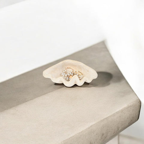 Vail Sea Shell Catchall Tray - Small Magnesium Oxide Table Décor, 7.5-Inch Modern Coastal Design for Living Room - by Cheungs