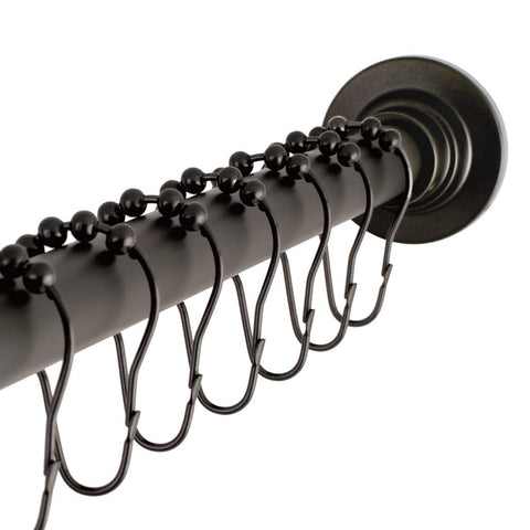 Kingston Brass SCC3115 Edenscape 60"-72" Stainless Steel Adjustable Tension Shower Curtain Rod with Rings, Oil Rubbed Bronze