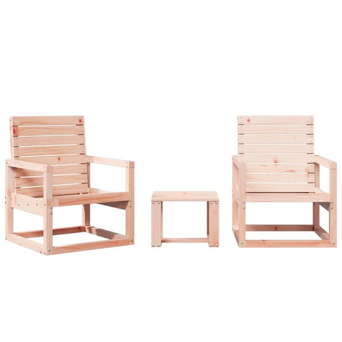 vidaXL Patio Furniture Set - Solid Douglas Wood Garden Lounge - 3 piece Comfortable Seating slatted Outdoor Chair and Table Set - Brown Natural - 198.4 lb Capacity - Scandinavian Style