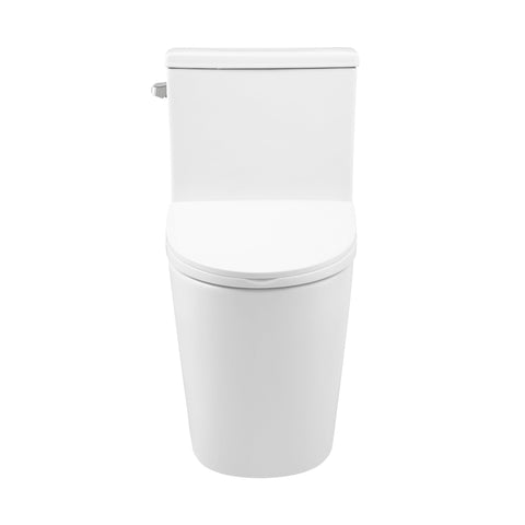 Swiss Madison Dreux One Piece Toilet, Modern Toilets For Bathrooms, ADA Toilet, Elongated Left Side Flush 1.28 GPF, Glossy White