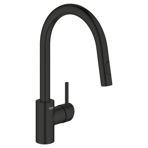 GROHE 326652433 Concetto Single-Handle Pull-Down Kitchen Faucet Dual Spray, 1.75 GPM, Matte Black