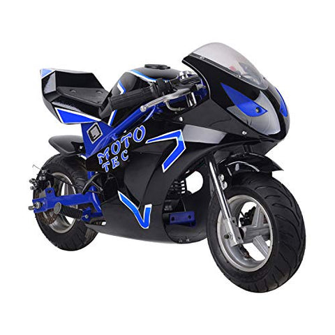 MotoTec Gas Pocket Bike Gt 49Cc 2 Stroke Blue