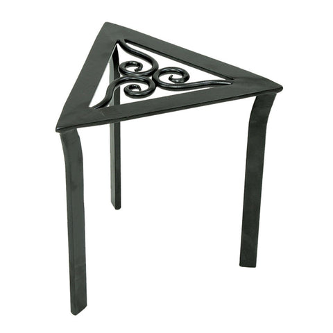 Achla Designs VTT-02 Triangular Trivet Wrought Iron Plant Stand, Graphite, 12" H