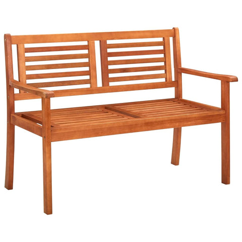 vidaXL 2-Seater Patio Bench Made of Solid Eucalyptus Wood - Weather- Outdoor Furniture for Garden, Terrace or Patio - Comfortable Ergonomic Design with Backrest - Easy-to-Clean Oil-Finished Surface