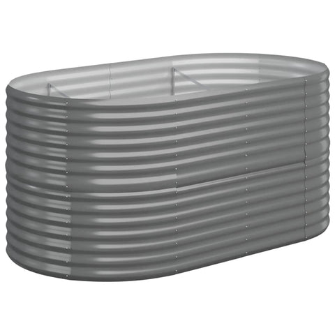 vidaXL Garden Raised Bed in Durable Powder-Coated Steel - and Weather- Outdoor Planter â€“ Spacious DIY-Friendly Gardening Solution with Sturdy Frame - Size: 59.8"x31.5"x26.8" - Color: Gray