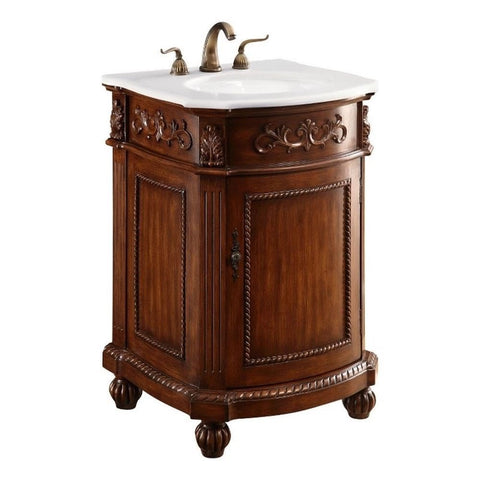 Elegant Kitchen and Bath Danville 24" Single Solid Wood Bathroom Vanity in Brown
