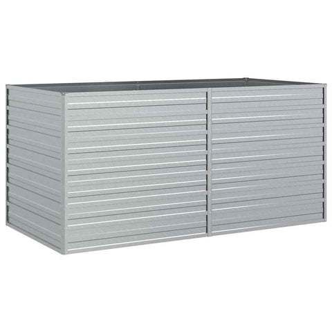 vidaXL Raised Garden Bed, Raised Flower Bed, Galvanized Steel Planter, Outdoor Planter for Patio Backyard Garden Vegetables Herbs, Silver