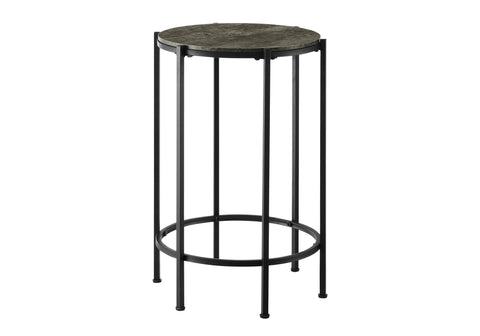 Monarch Specialties I 3755 Accent Table, End, Round, Side Table, Bedroom, Nightstand, Dark Bronze, Black Metal