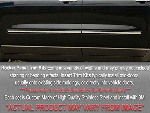 QAA is Compatible with 2007-2013 GMC Sierra 2 Piece Stainless Rocker Panel Trim, Insert Kit, 1.625" Width TH47281