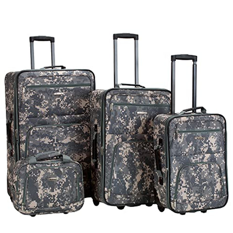 Rockland Journey Softside Upright Luggage Set, Expandable, Charcoal, 4-Piece (14/19/24/28)