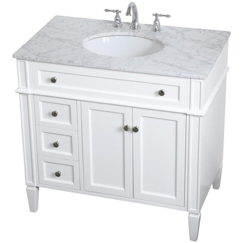 36 Inch Single Bathroom Vanity in White, 714670