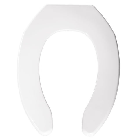 BEMIS 1055SSC Commercial Open Front Plastic Toilet Seat, Heavy Duty Industrial No Slam Seat, Elongated, White