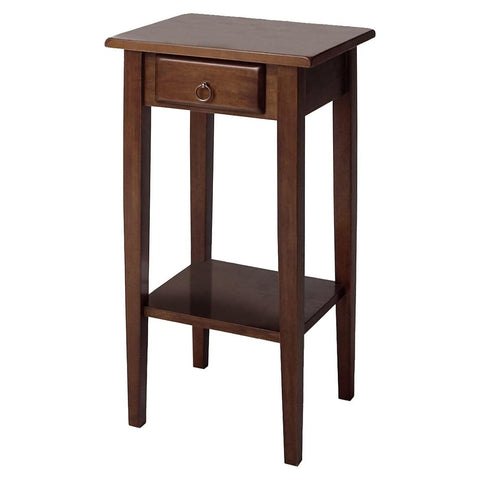 Oakestry Regalia 14-Inch Accent Table Brown Functional for Living Room Bedroom or Office Perfect for Displaying Decor Lamps or Personal Items Durable Wood Construction for Small Spaces and Apartments