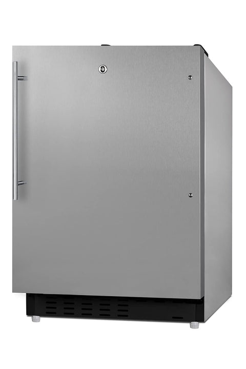 Summit Appliance ALRF49BCSSHV 20" Wide Built-in Refrigerator-Freezer, ADA Compliant, 2.68 cu.ft Capacity, Adjustable Shelves, Manual Defrost, Stainless Steel Door, Factory Installed Lock