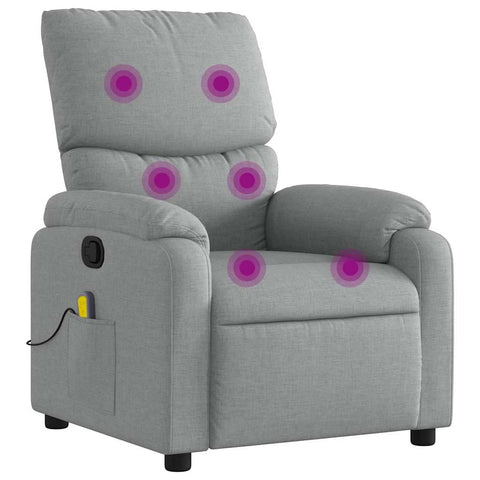 vidaXL Massage Recliner Chair Light Grey