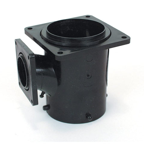 Valterra T1010 Flanged Valve Fitting - 3" San Tee Reducing, 3" Bayonet x 3" and 1-1/2" Rotating Flange , Black