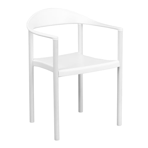 Flash Furniture HERCULES Series 1000 lb. Capacity White Plastic Cafe Stack Chair
