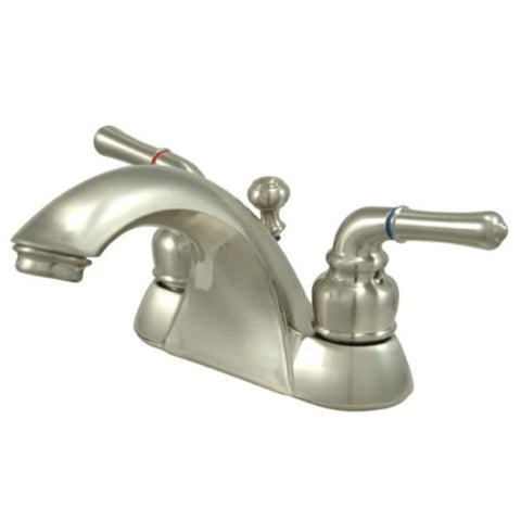 Kingston Brass KB2628 Naples 4-Inch Centerset Lavatory Faucet, Brushed Nickel