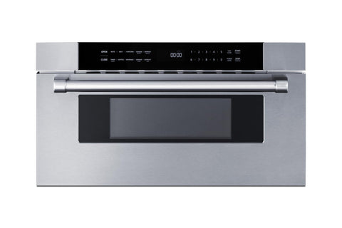 Summit MDR30SS 30" Wide Built-In Drawer Microwave for Installation in Wall or Island Openings, 1.2 cu.ft. Interior, 115V AC/60 Hz, Black/SS (30 Inch)