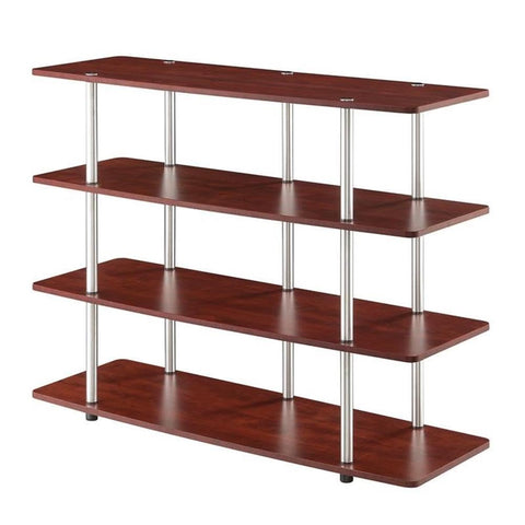 Convenience Concepts Designs2Go No Tools XL Highboy 4-Tier TV Stand 47.25" - Entertainment Center for TVs up to 55 Inches, Modern TV Console with Shelves for Living Room, Family Room, Cherry