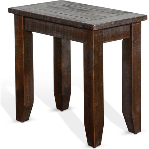 Sunny Designs Homestead 14" Mahogany Wood Chair Side Table in Tobacco Leaf