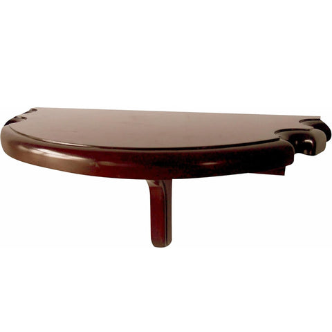 Hathaway Premium Half Moon Shelf Wall Table – 23.5-in x 12-in Wall Mounted Bar Table with Pool Cue Rests – Solid Hardwood & MDF Half Circle Shelf – Billiard Room Furniture – Walnut Finish