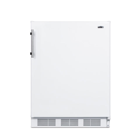 Summit 24" Refrigerator-Freezer, Peak24 Undercounter Fridge, 5.1 cu.ft. Capacity, White- CT661W
