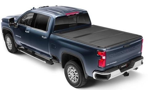 TrailFX Hard Tri-Fold Truck Bed Tonneau Cover FitsChevy Silverado 2500 HD 6.8 Foot Bed 2020-2025 Gloss Black Aluminum Low Profile Lockable 3-Panel Folding Design TrailFX TFX8007 HF3