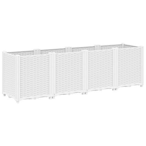 vidaXL Garden Planter White Polypropylene Large Modular